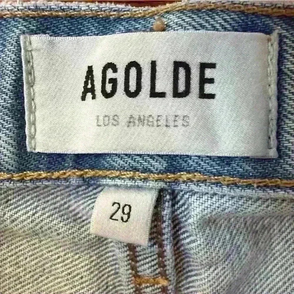 AGOLDE “Parker” Vintage Blue Denim Distressed Cut-Off Shorts Size 29 EUC! - Picture 9 of 10